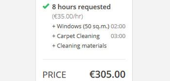 Cleaning service price rates